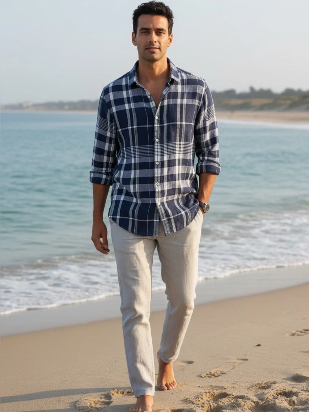 Banana republic men’s 100% linen standard   large shirt nautical preppy coastal